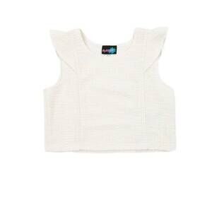 NEW BY DEBRA girl's leah boucle flutter sleeve top in ivory